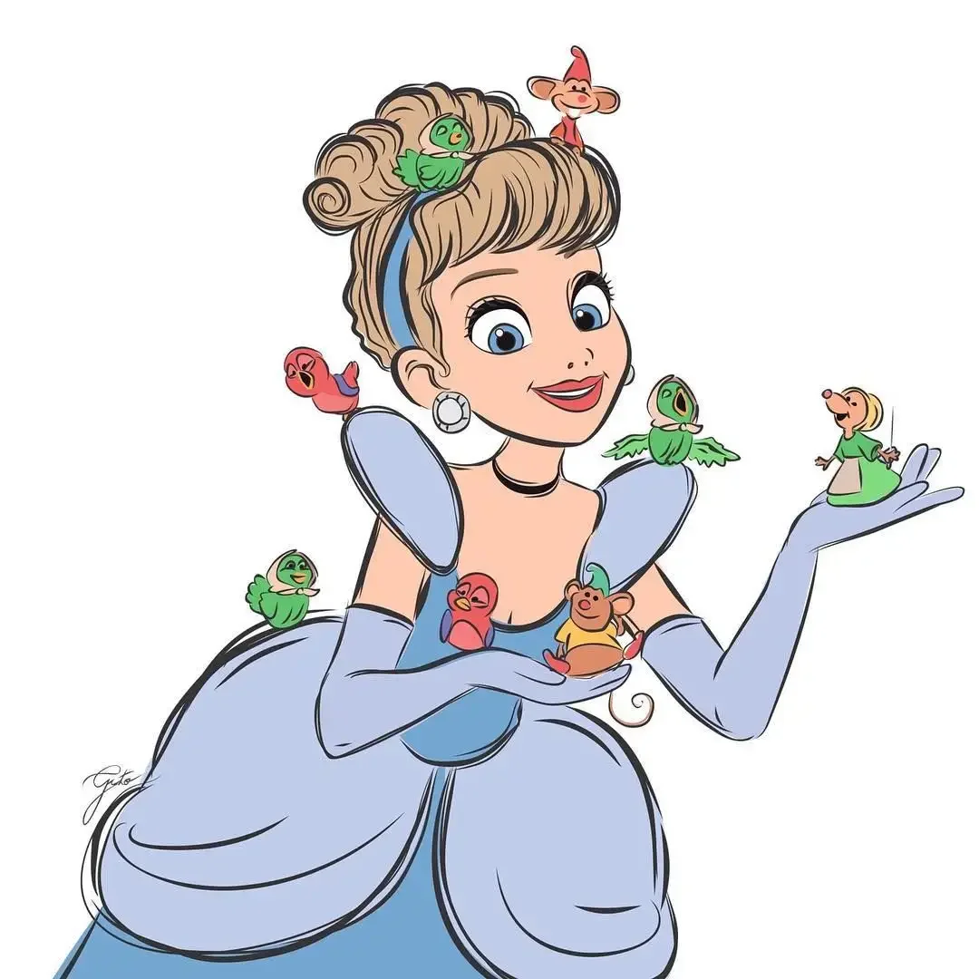 Прическа Золушки вектор