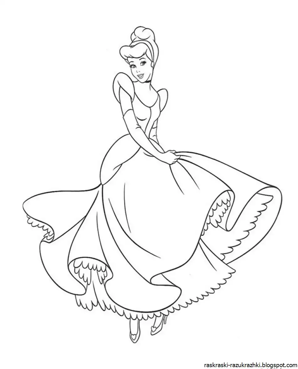 Диснеевские принцессы раскраска Золушка