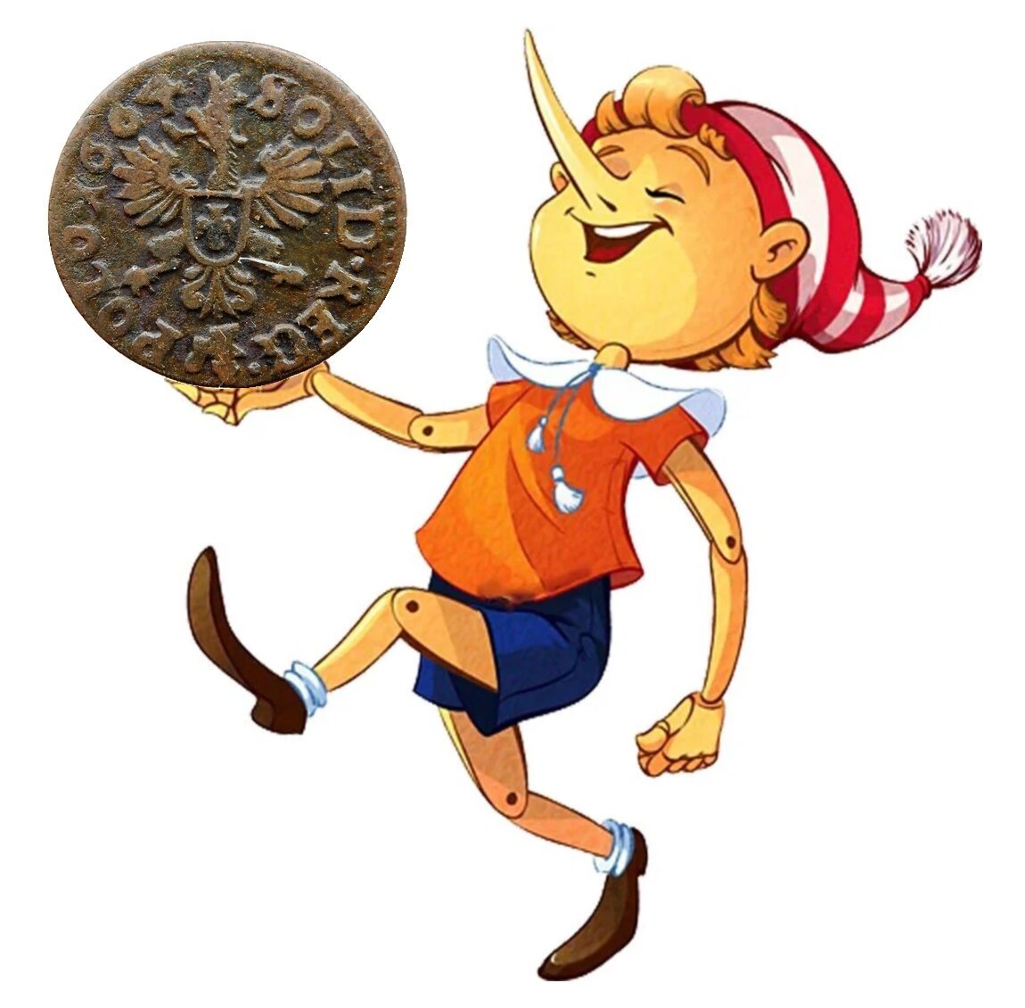 Буратино золотые монеты сольдо