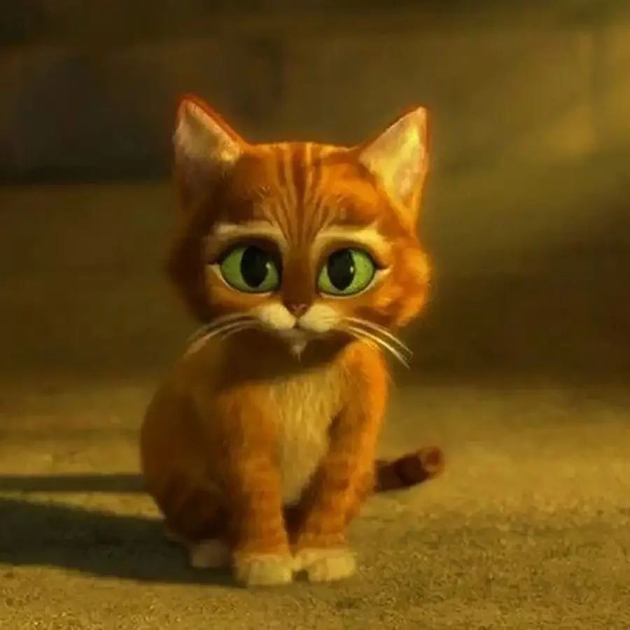 Кот в сапогах Шрек взгляд