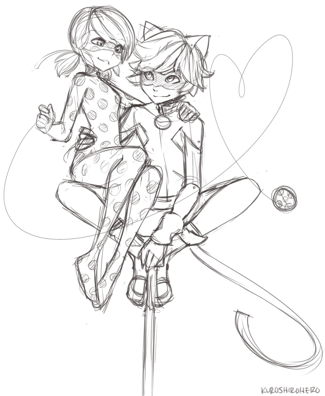 Леди баг и супер кот срисовать