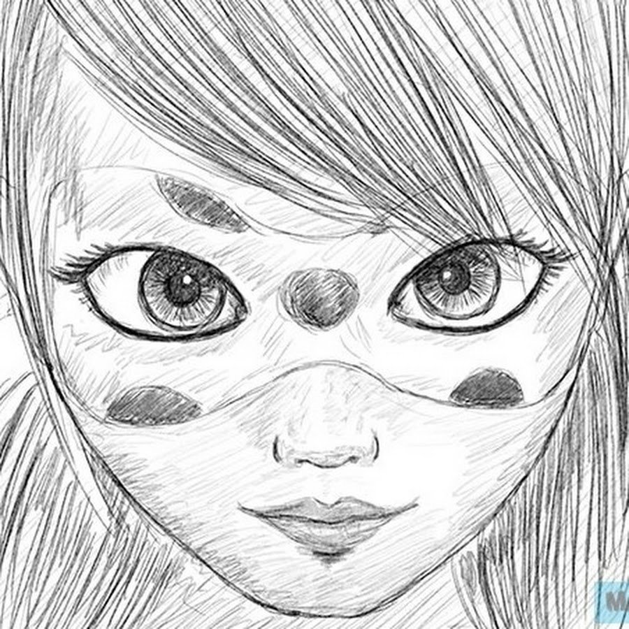 Леди баг рисунок для срисовки легкие