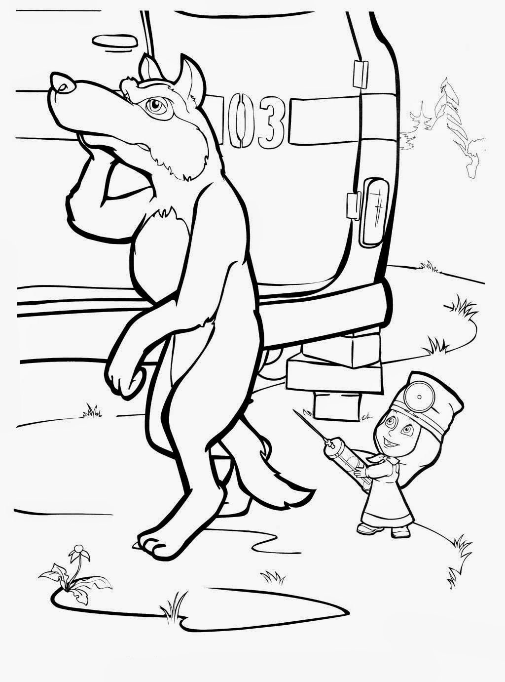 Волки из Маши и медведя раскраска