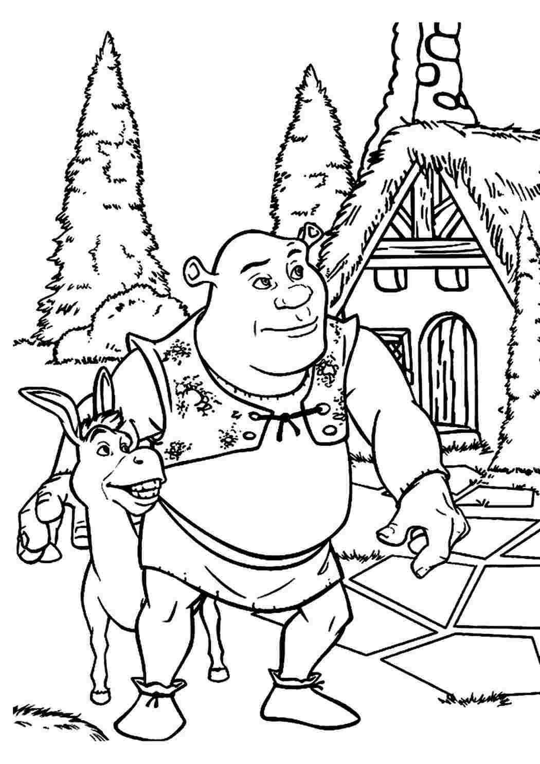 Шрек раскраска