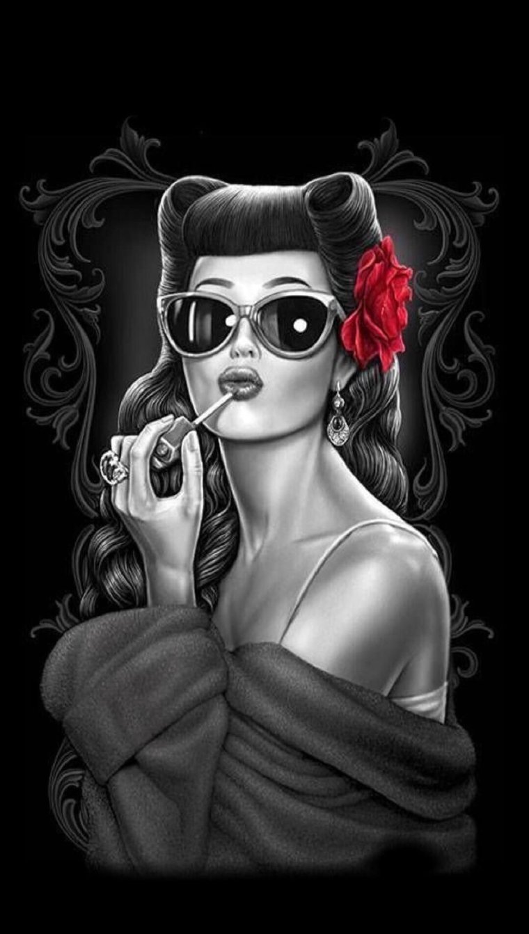 Картина девушка в очках