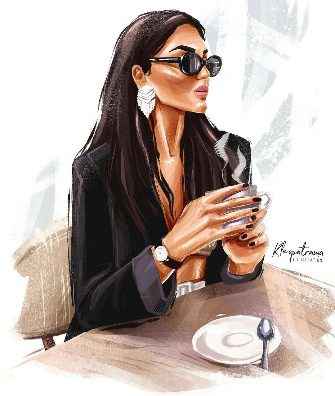 Блондинка в очках и шляпе