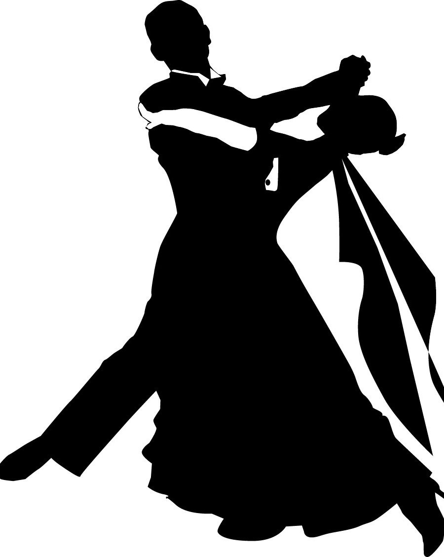 Танцующая пара силуэт бальные танцы