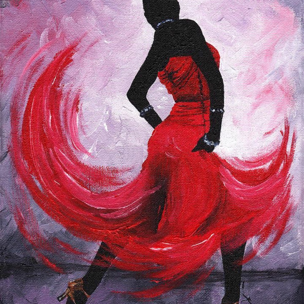 Танцующая девушка акрилом