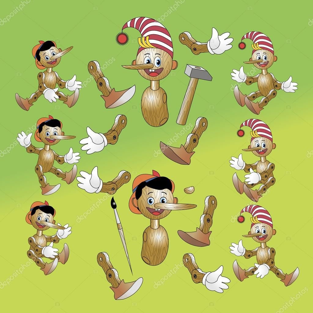 Буратино в векторе для Корела