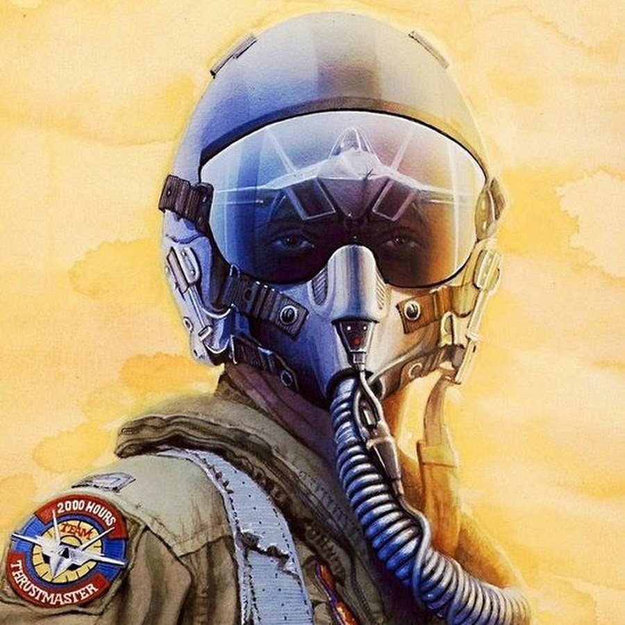 Летчик в шлеме арт