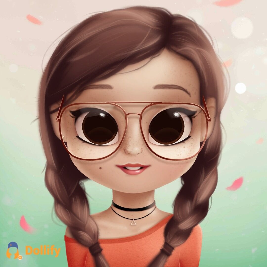 Мультяшная девочка в очках