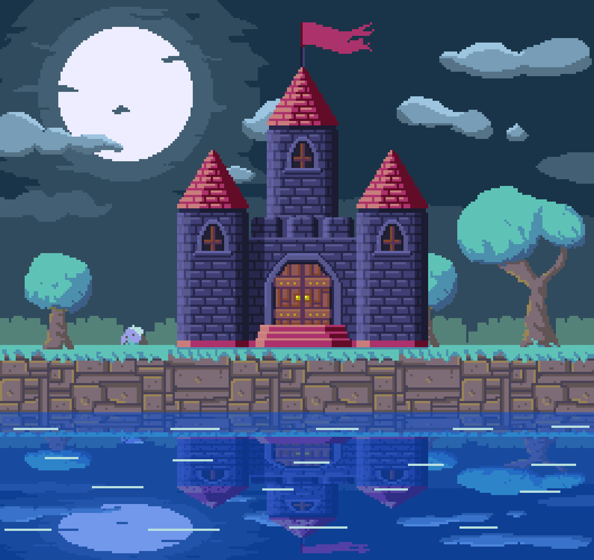 Замок пиксель арт