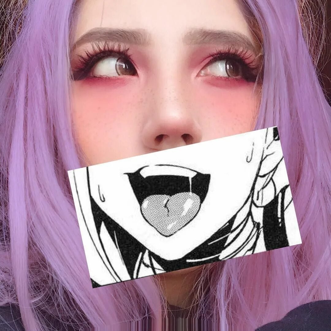 Ахегао фиолетовое