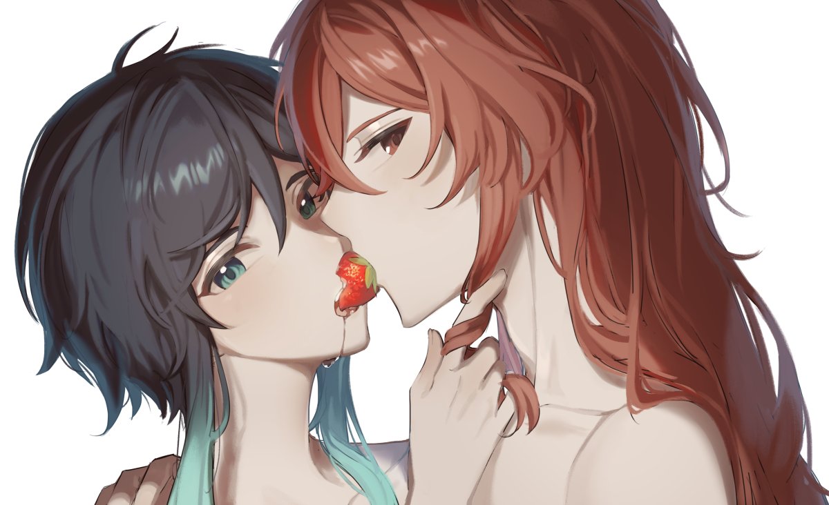 Лиза и Венти Геншин арт