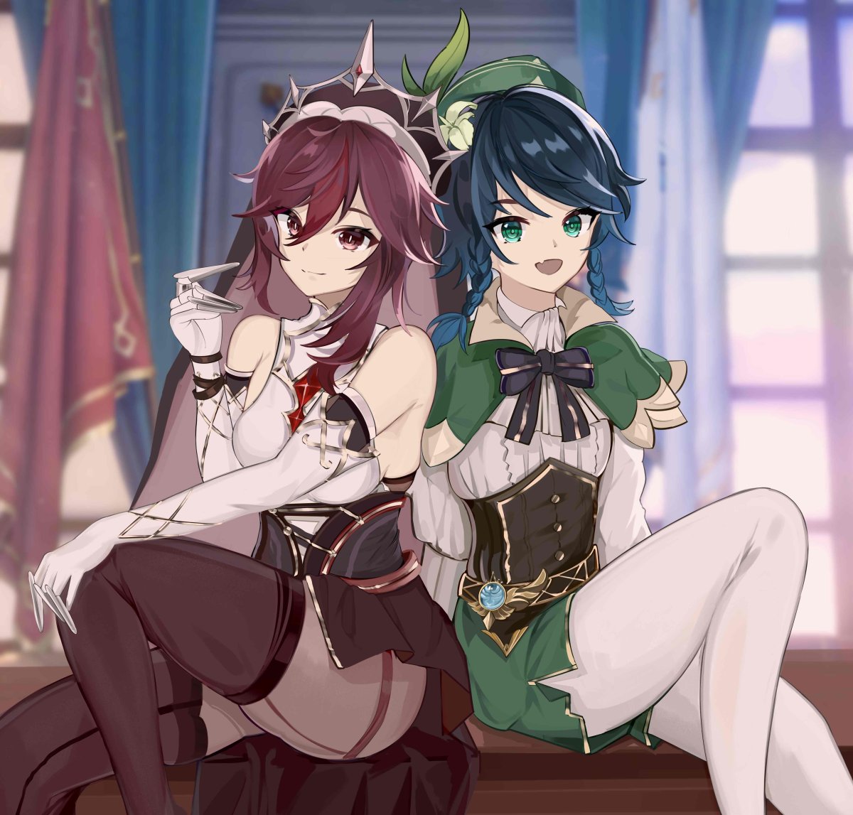 Альбедо и Венти Геншин