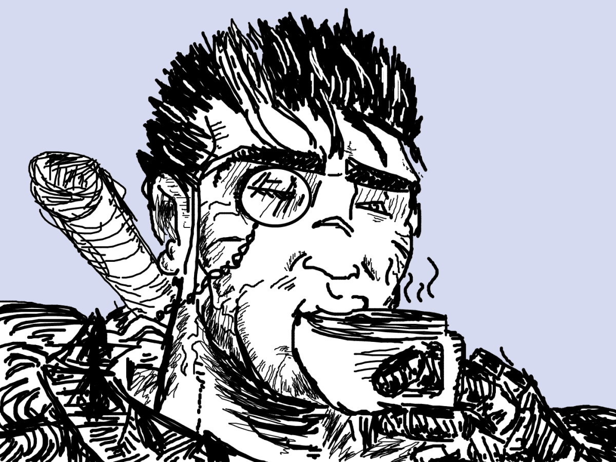 Гатс улыбается Берсерк 1997