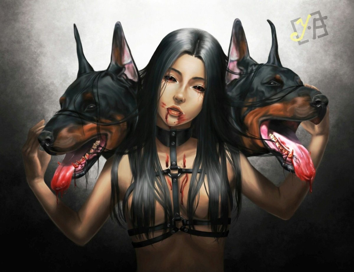 Собака в худи Доберман