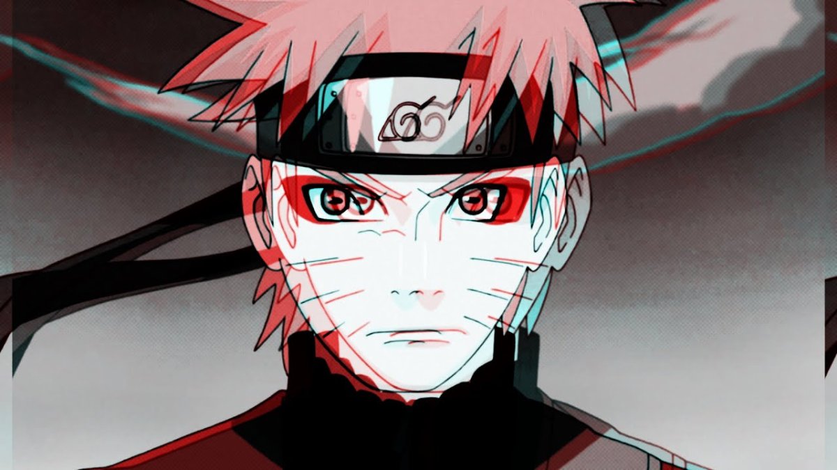 Наруто Хокаге с красными глазами