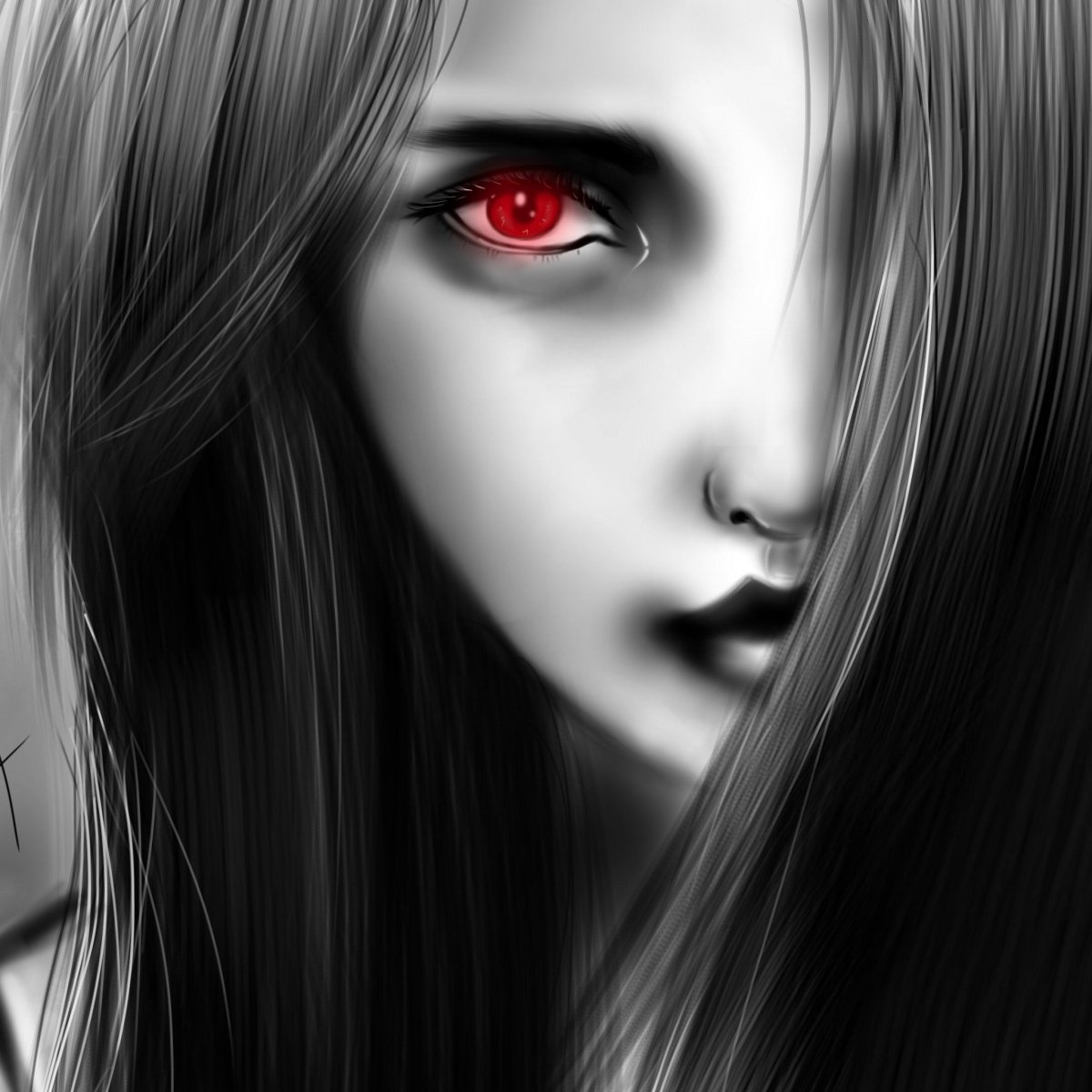 Девушка с красными глазами