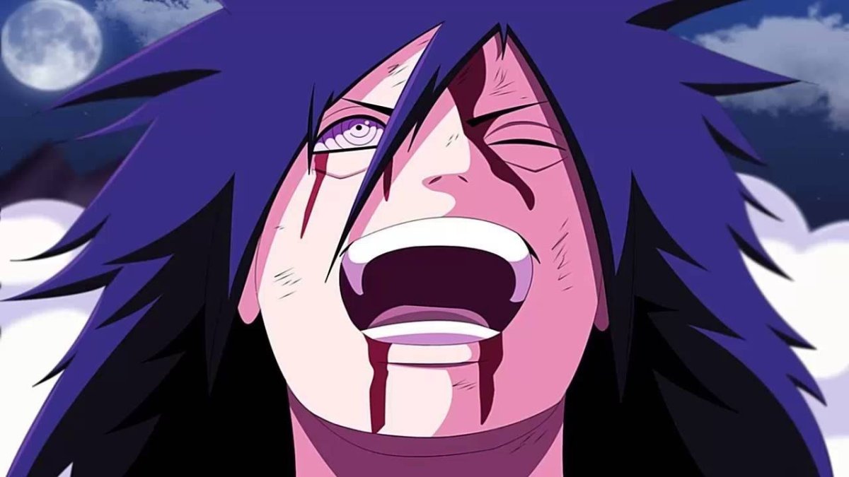 Мадара в профиль с пламенем