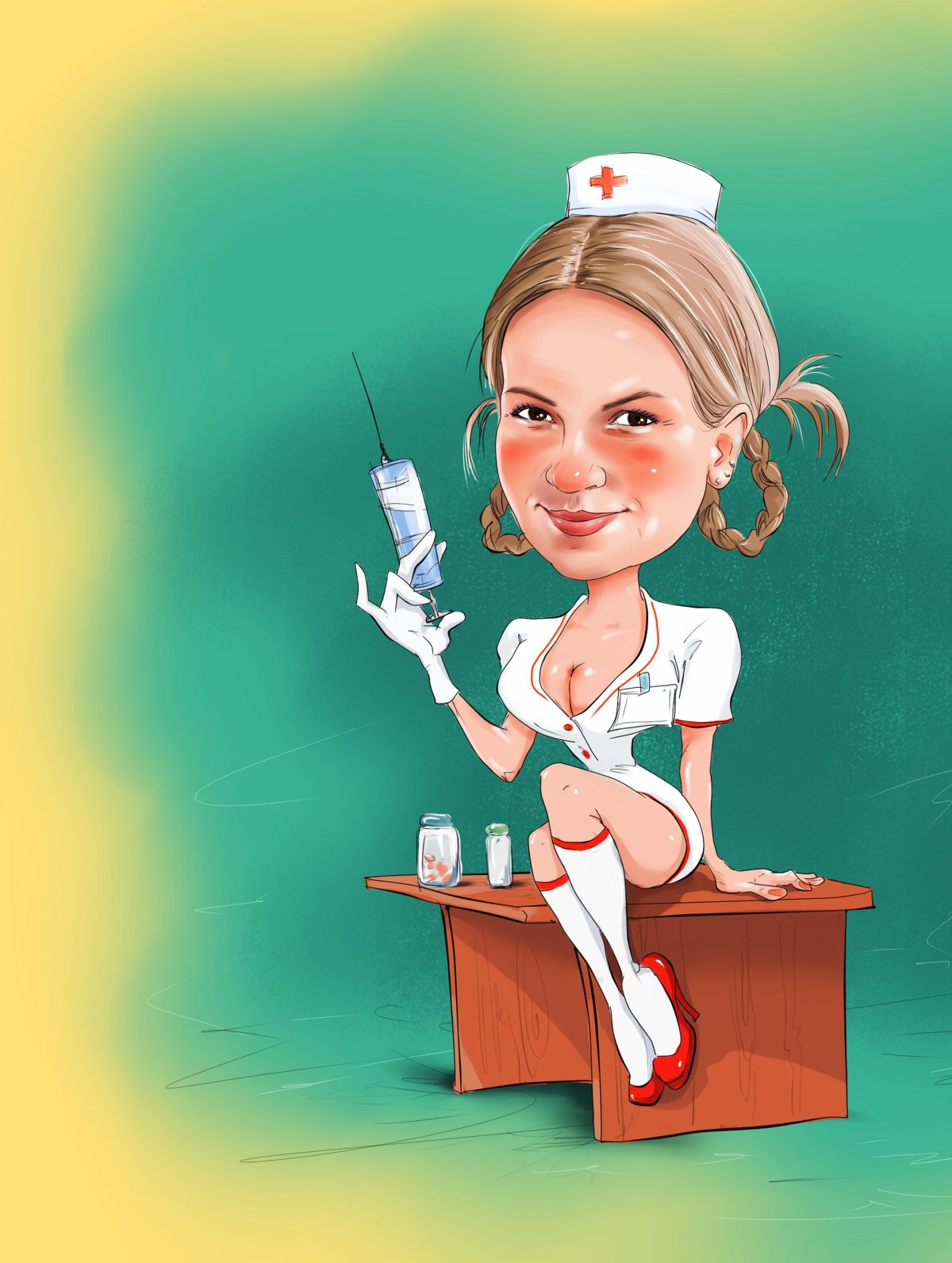 Мультяшная девочка в очках