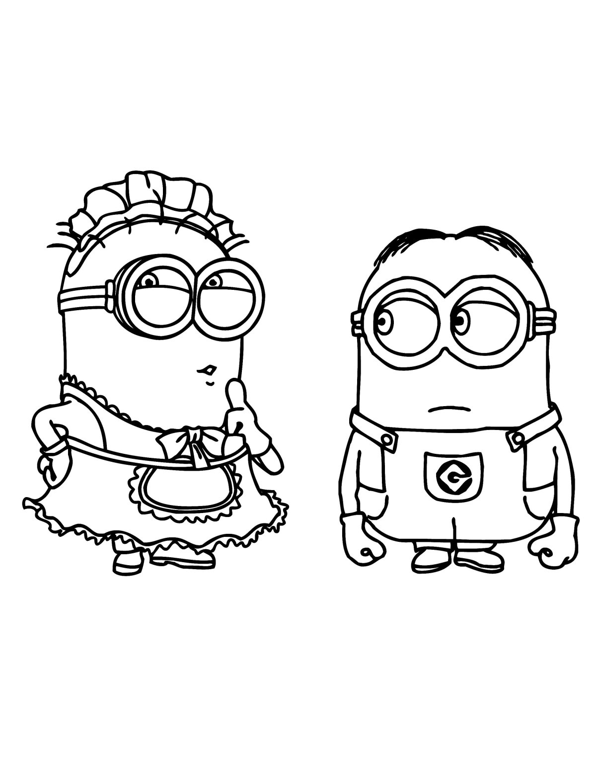 Раскраски Миньоны милые