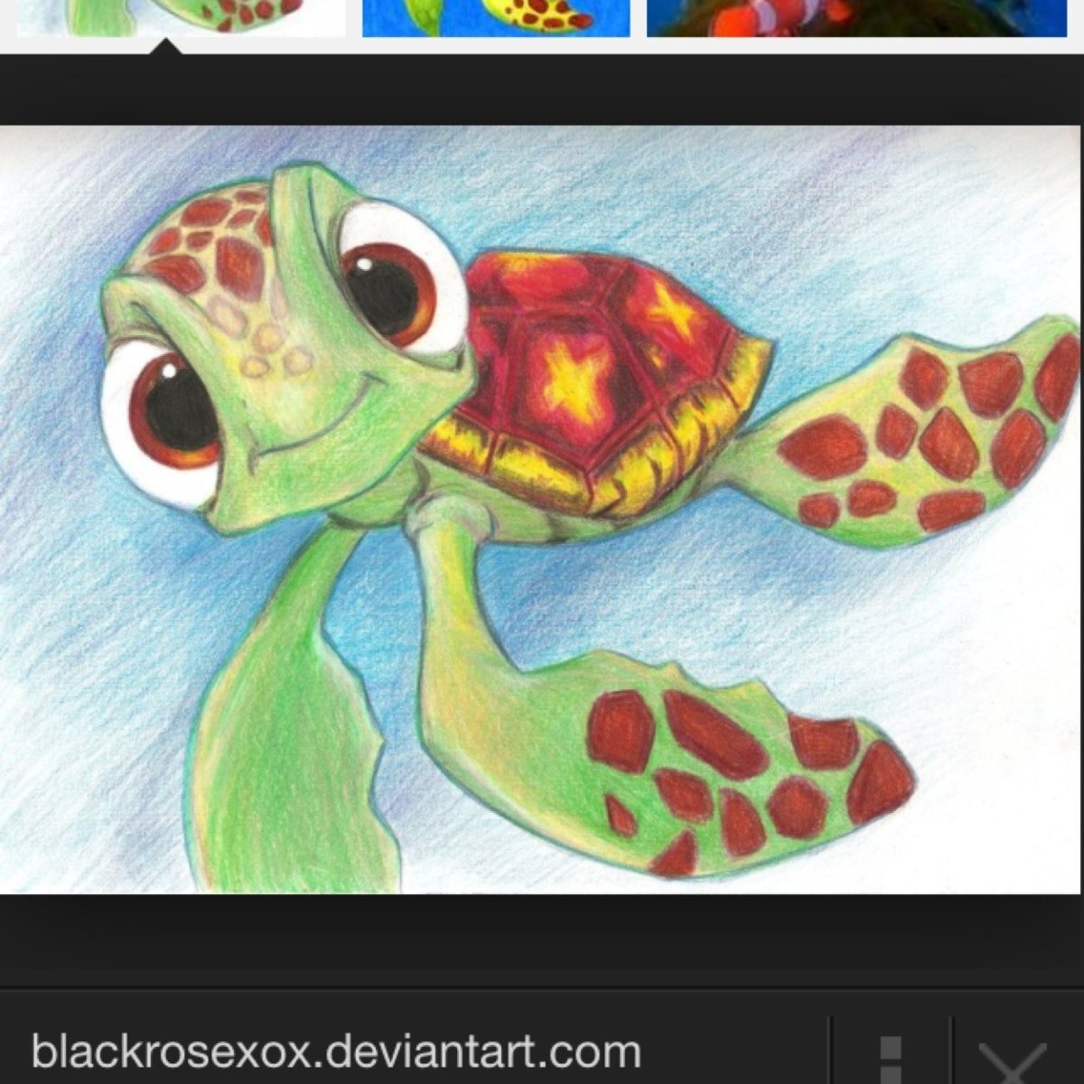 Черепаха цветными карандашами