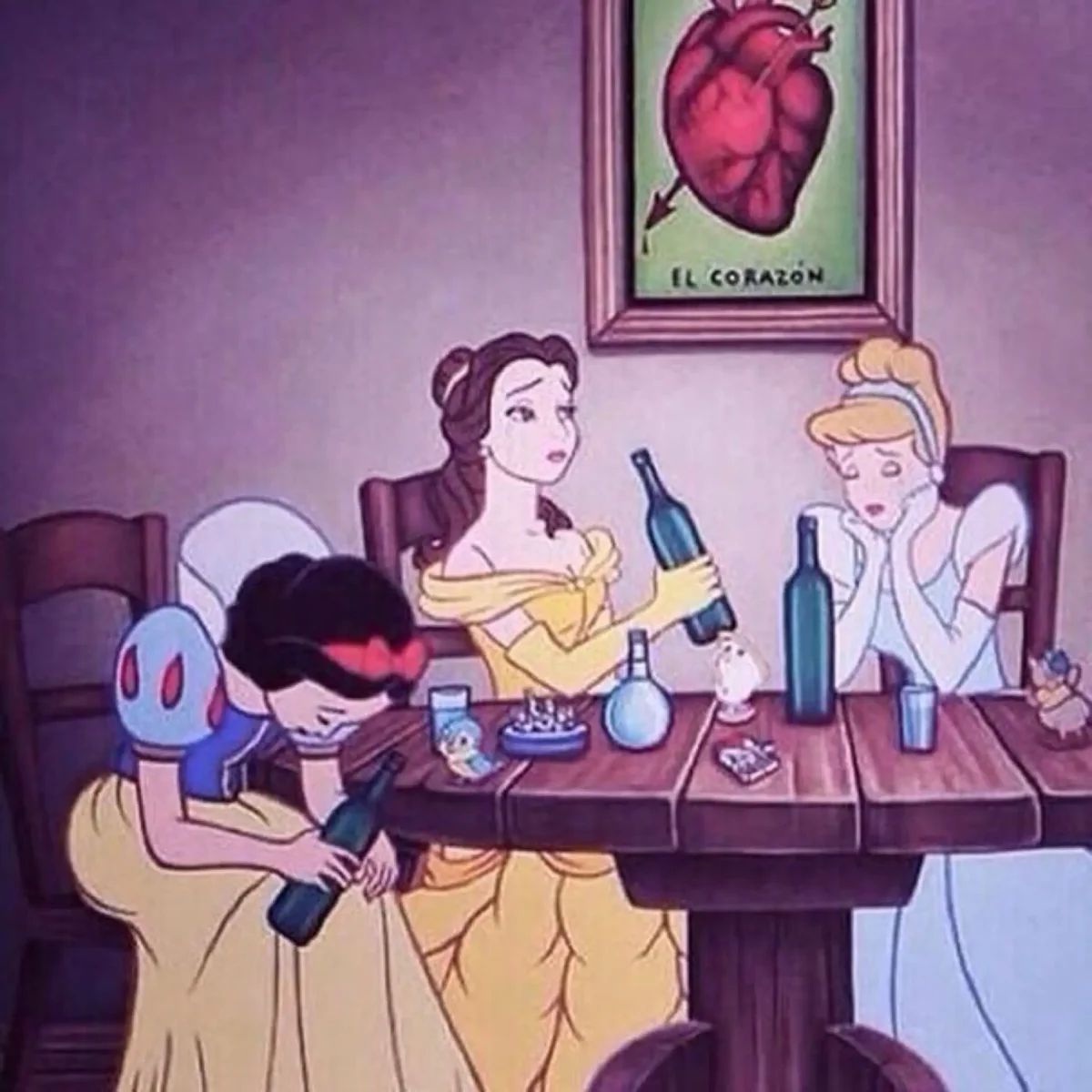 Диснеевские принцессы пьют алкоголь