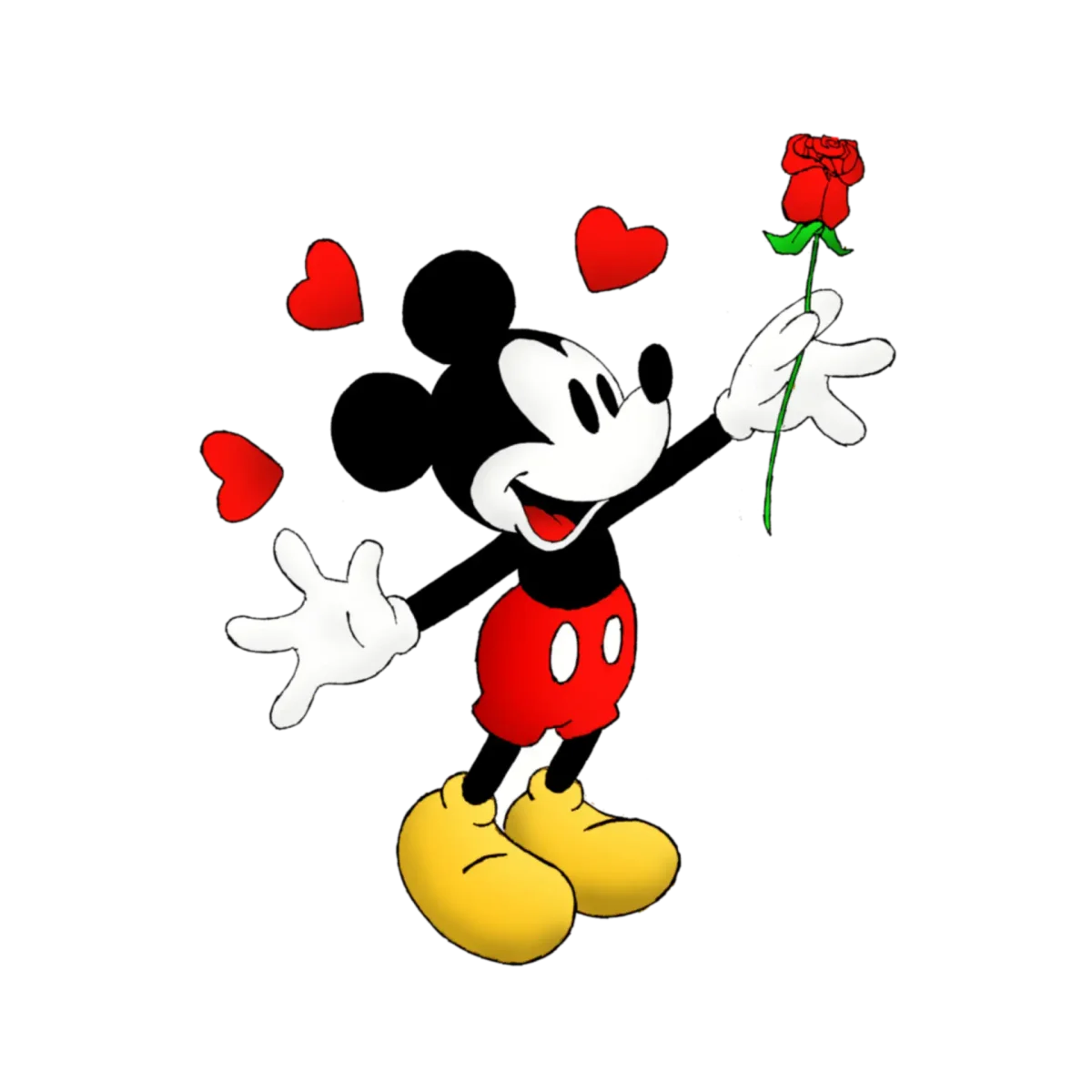 Микки Маус на Цветном фоне