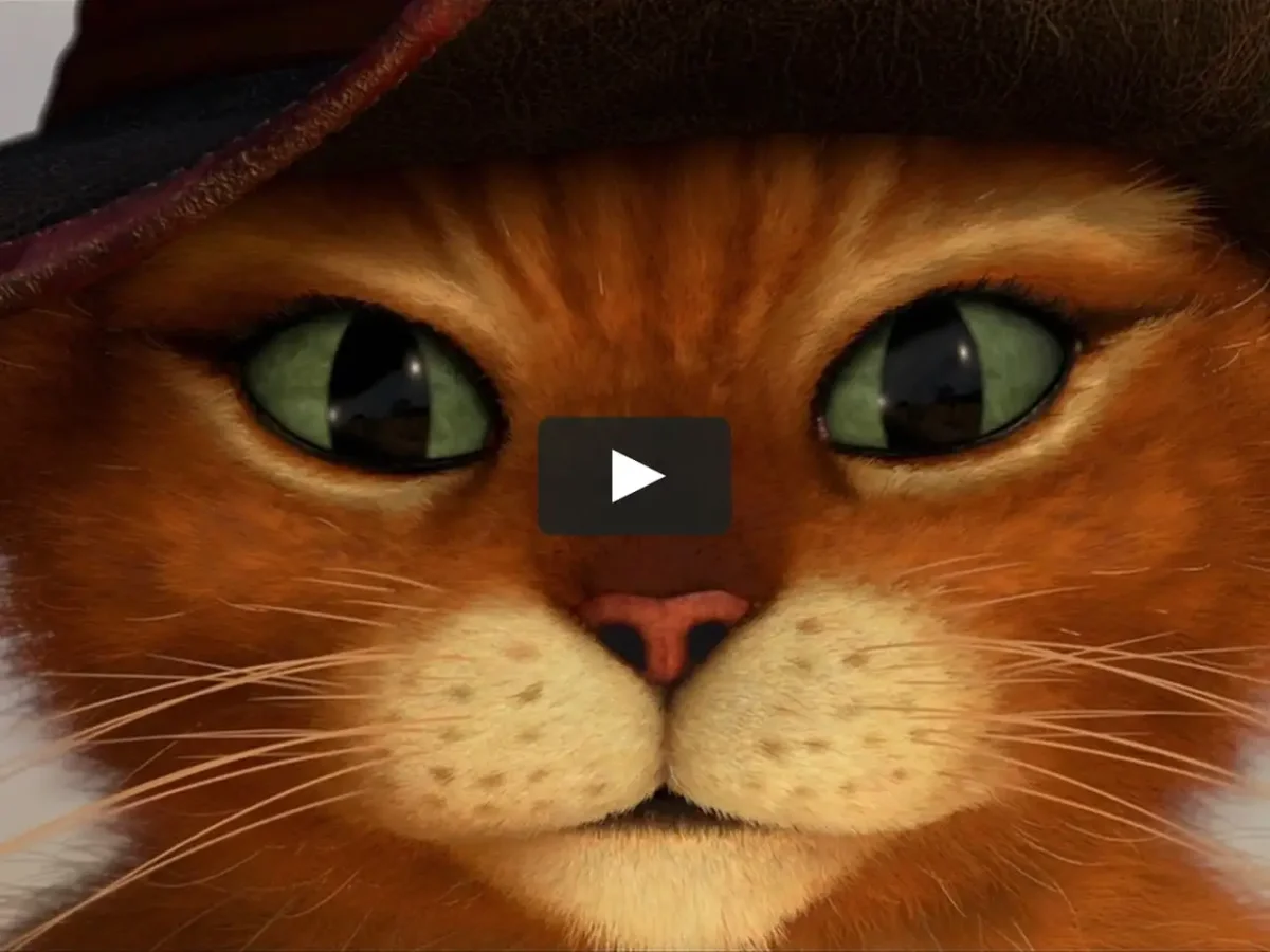 Котенок из Шрека с глазами