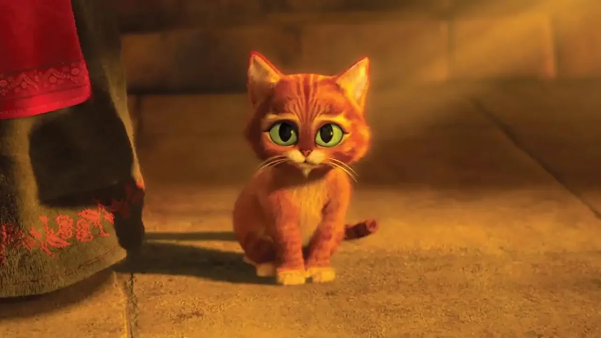 Кот сапогах жалобный взгляд Шрек