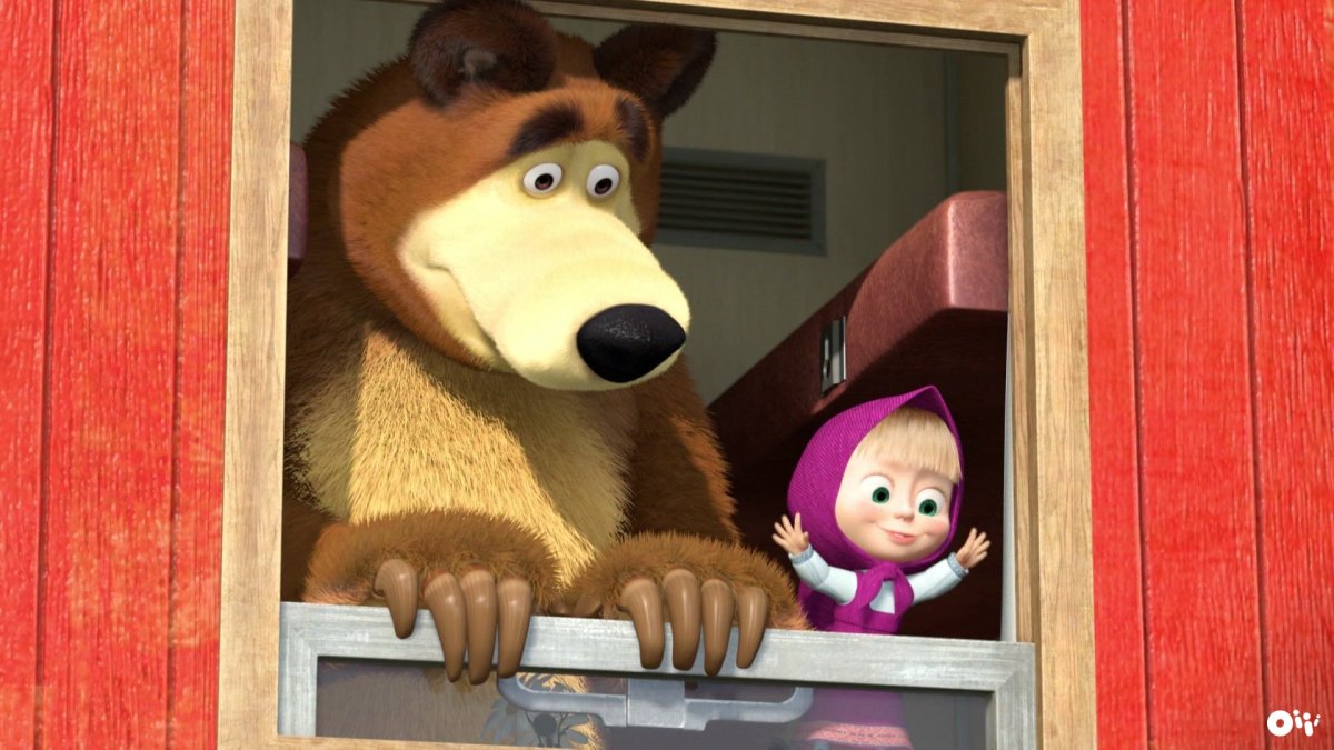 Маша из мультика Маша и медведь зимой