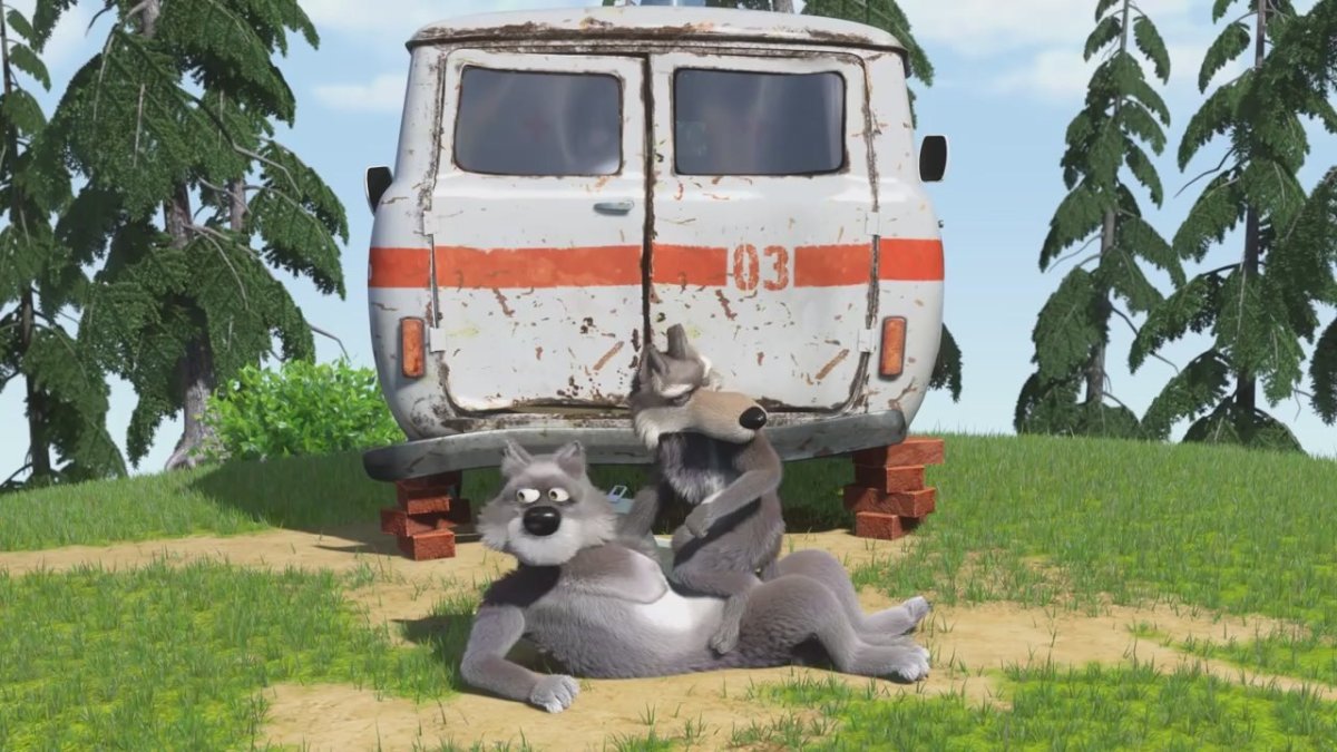 Маша и медведь с волками жить