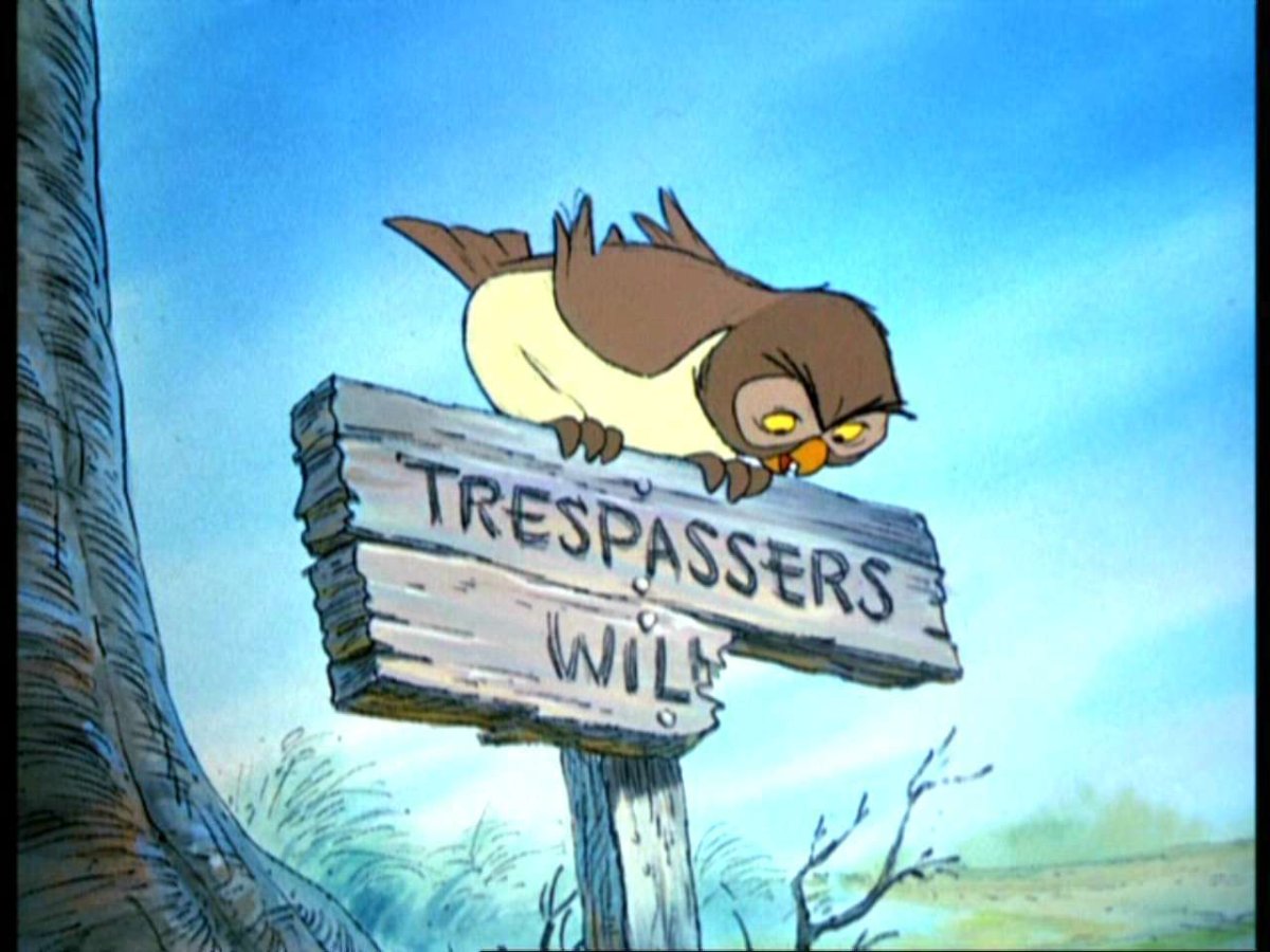 Табличка Совы из Винни пуха