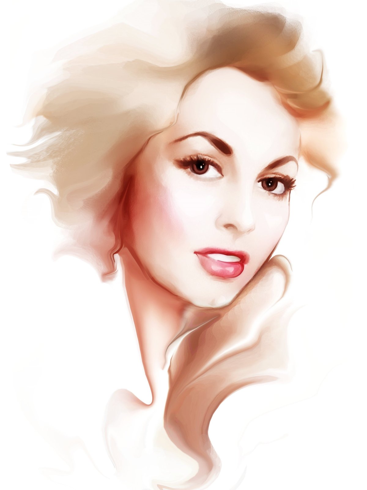 Нарисованная девушка в очках