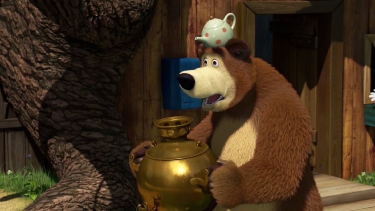 Розовая каша Маша и медведь