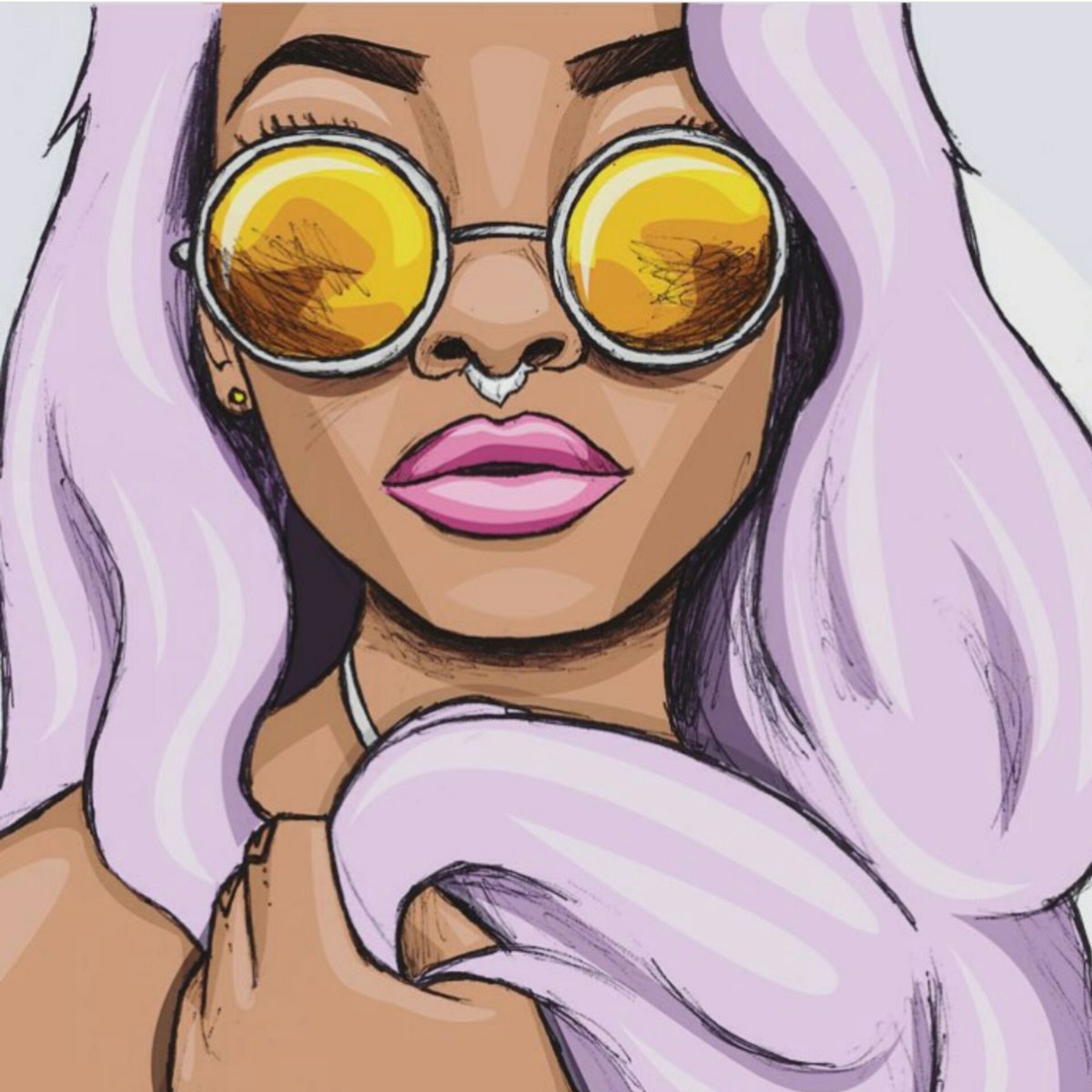 Нарисованные девушки в стиле SWAG