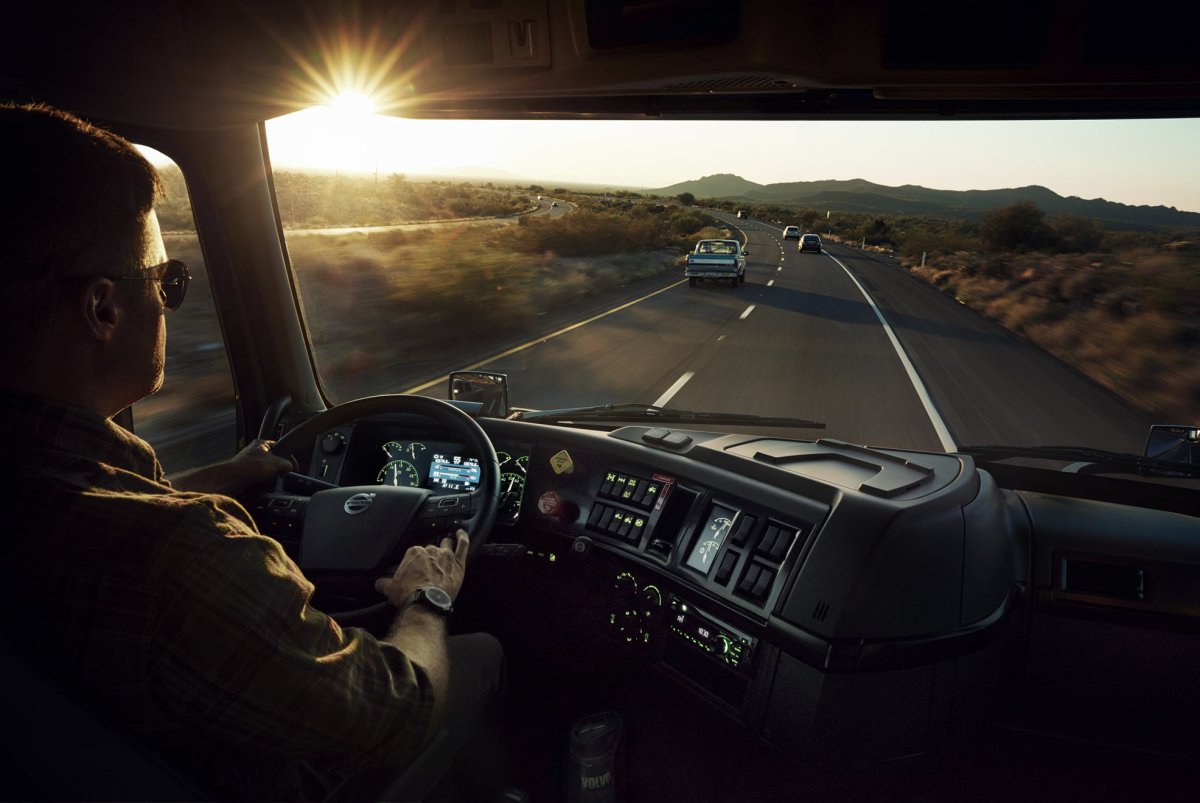 Вид из кабины дальнобойщика