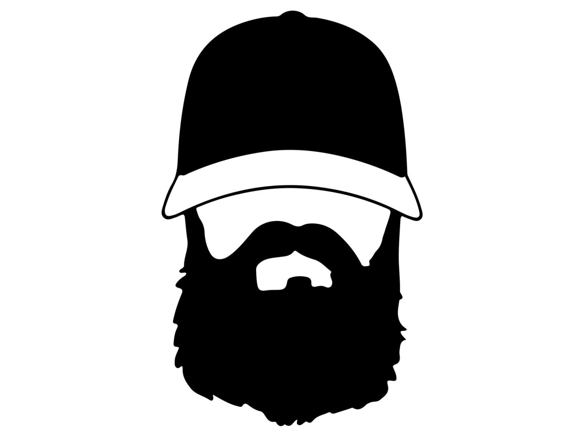 Борода и кепка на белом фоне