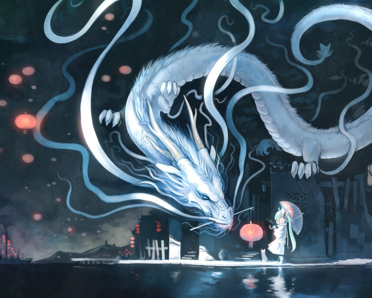 Белый китайский дракон