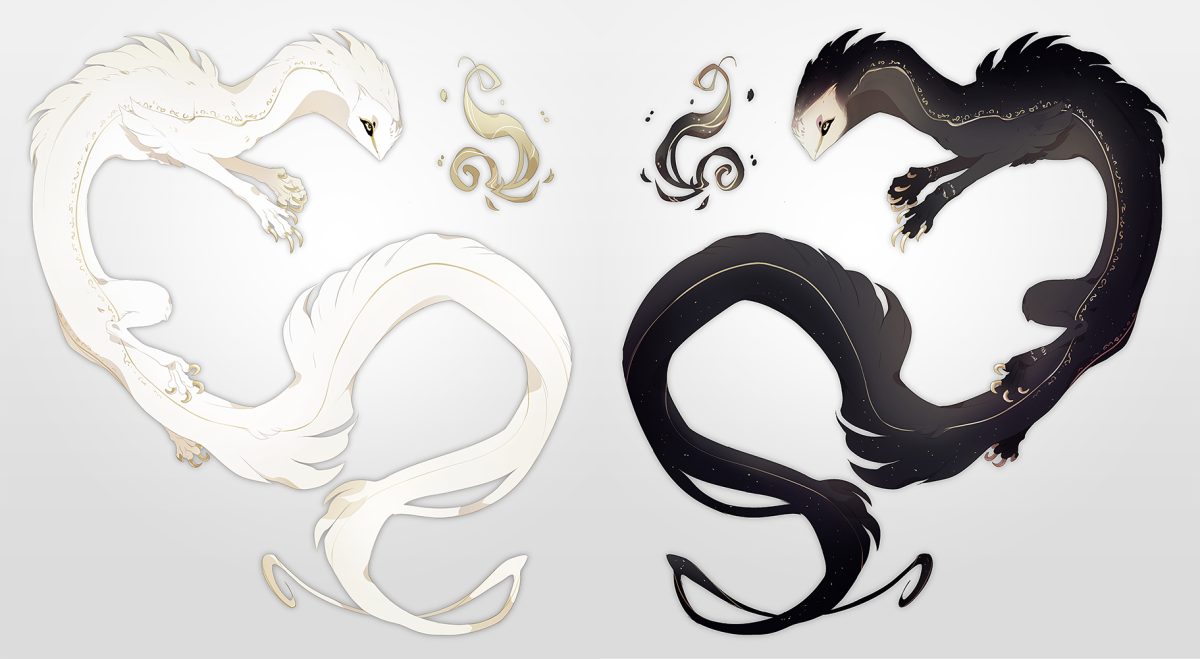 Черный и белый дракон