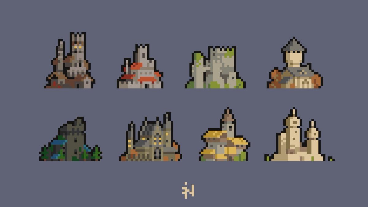 Пиксельные стены замка