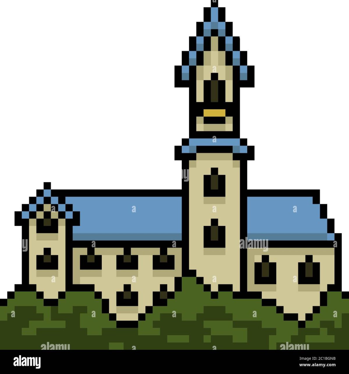 Замок здание пиксель арт