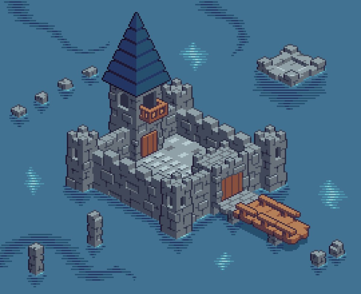 Замок пиксель арт