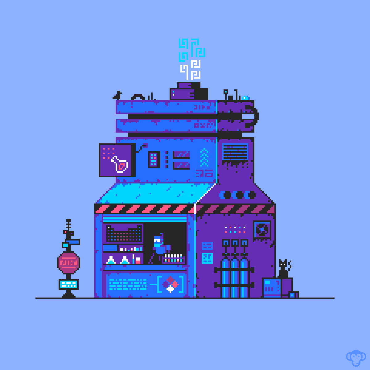 Пиксельный средневековый городок