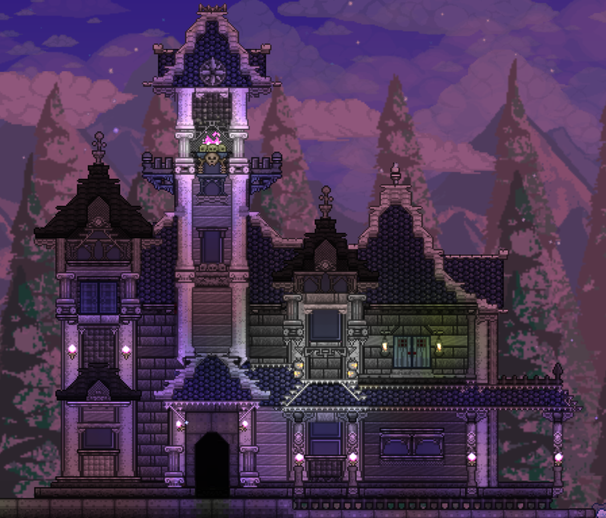 Средневековый замок пиксель арт