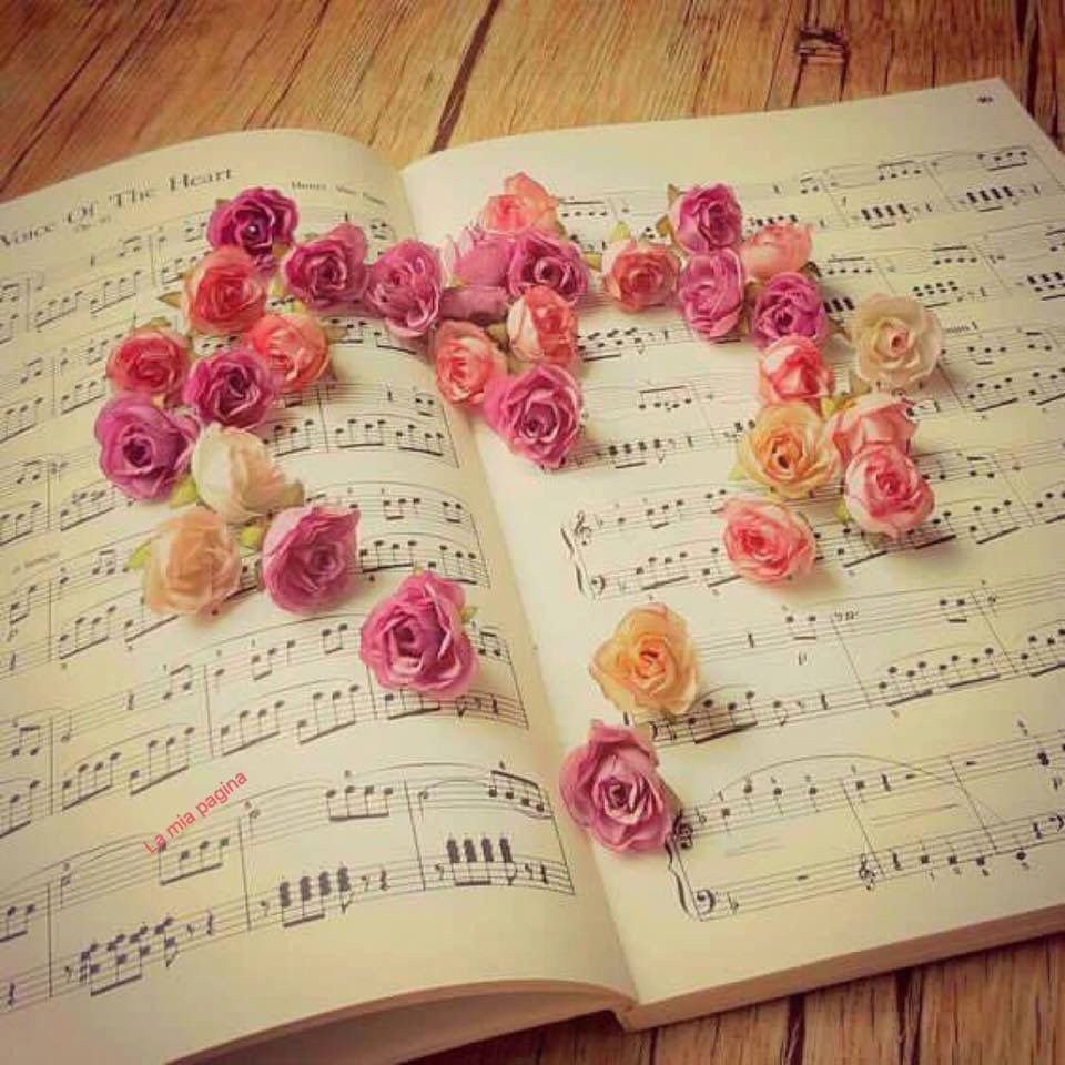 Цветочная обложка с нотами