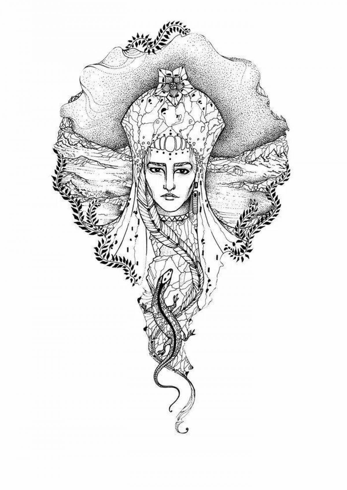 Бажов хозяйка медной горы раскраска