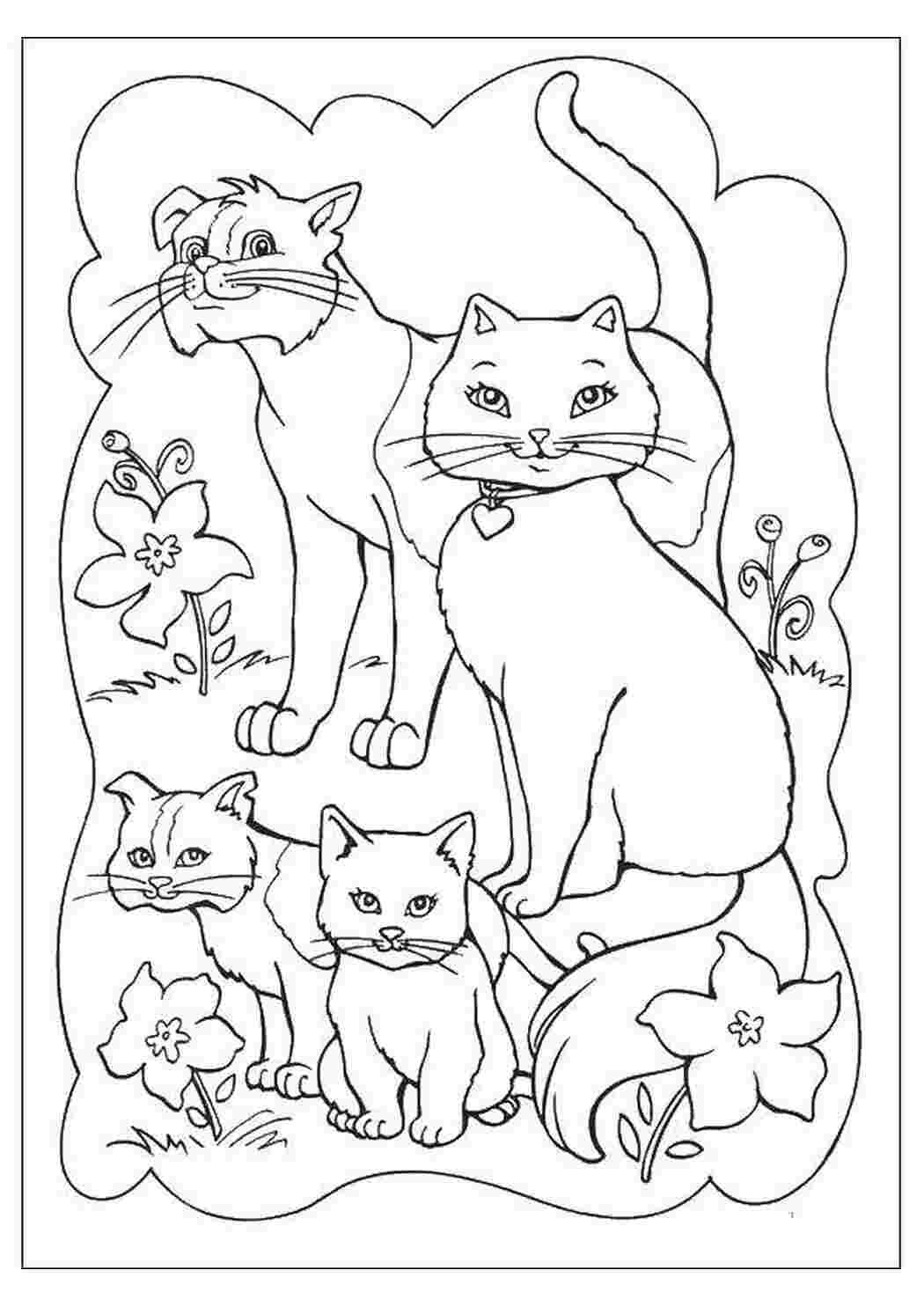 День кошек раскраска. Кошки. Раскраска. Раскраска кошка с котятами. Картинки для раскрашивания котята. Кошка картинка для детей раскраска.