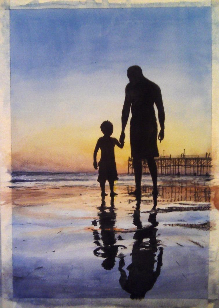 Картина папа с дочкой
